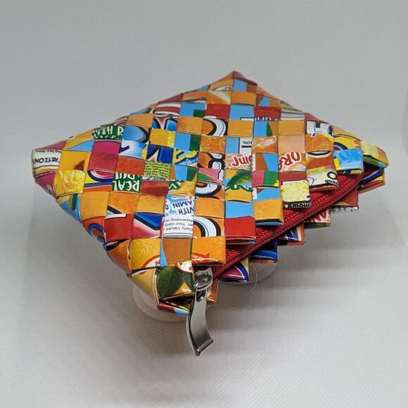 Candy Wrap Coin Purse Weave Bag Nestle Wrapper Coin Bag With Zipper 4" X 3" - Picture 2 of 4